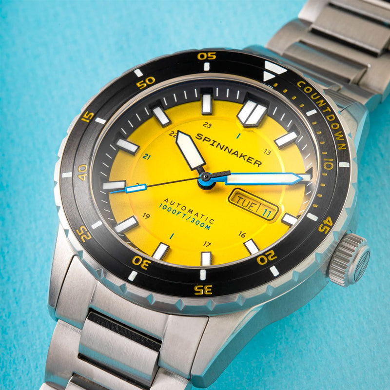 Spinnaker Hass Automatic Dive Watch with Safety Yellow Dial #SP-5099-33 lifestyle