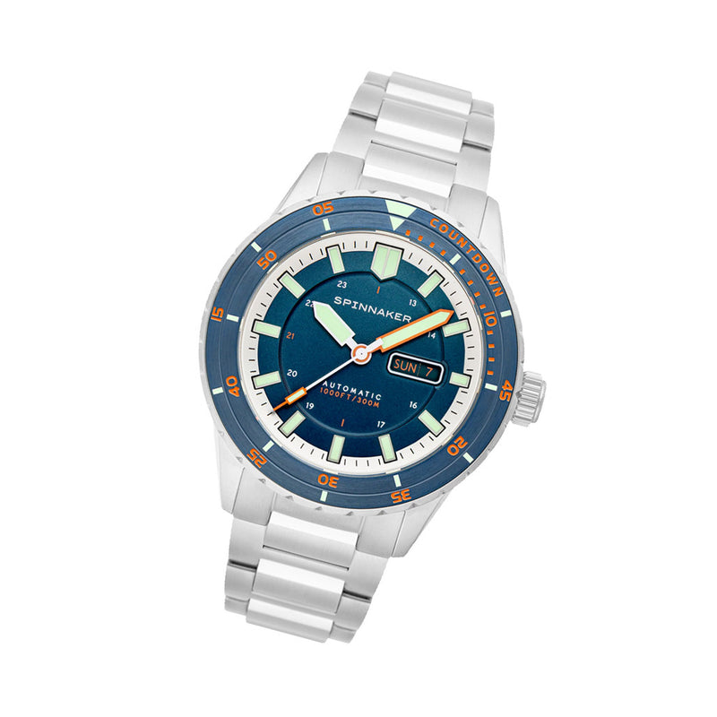 Spinnaker Hass Automatic Dive Watch with Azure Blue Dial #SP-5099-44 tilt