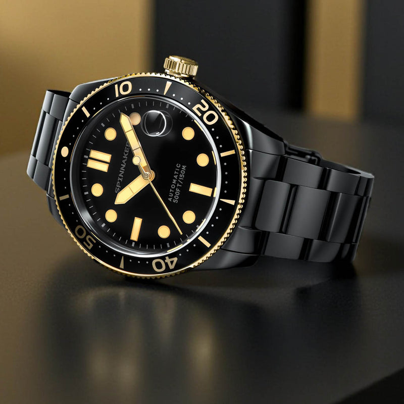 Spinnaker "Black and Gold" Croft Automatic Sable Shine #SP-5100-33