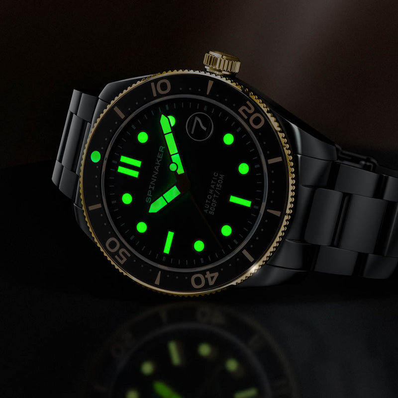 Spinnaker "Black and Gold" Croft Automatic Sable Shine #SP-5100-33