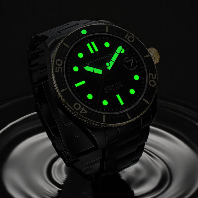 Spinnaker "Black and Gold" Croft Automatic Sable Shine #SP-5100-33