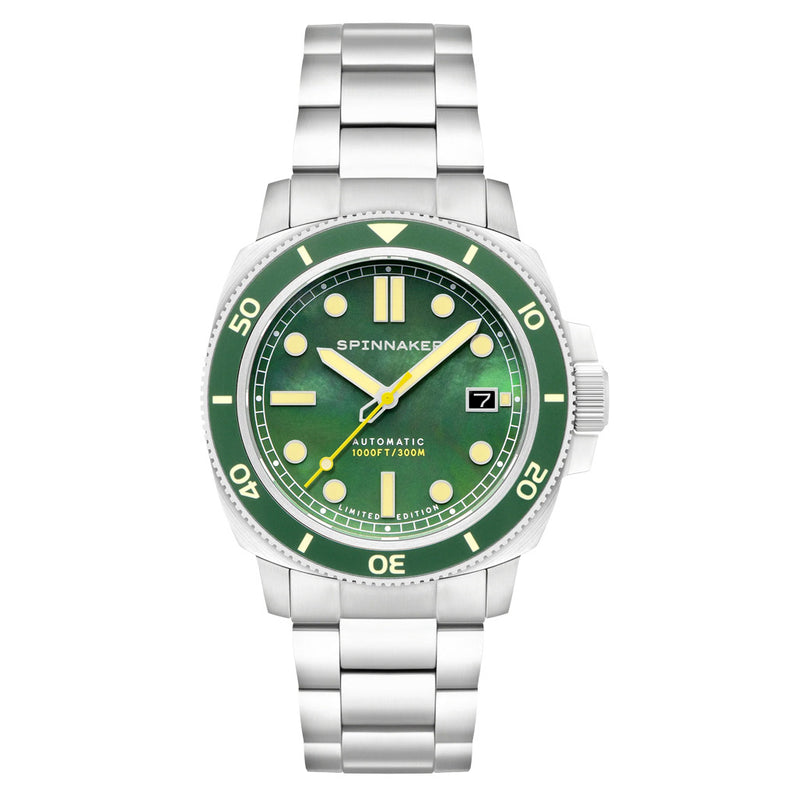 Spinnaker Hull Emerald Pearl Limited Edition Dive Watch #SP-5106-33