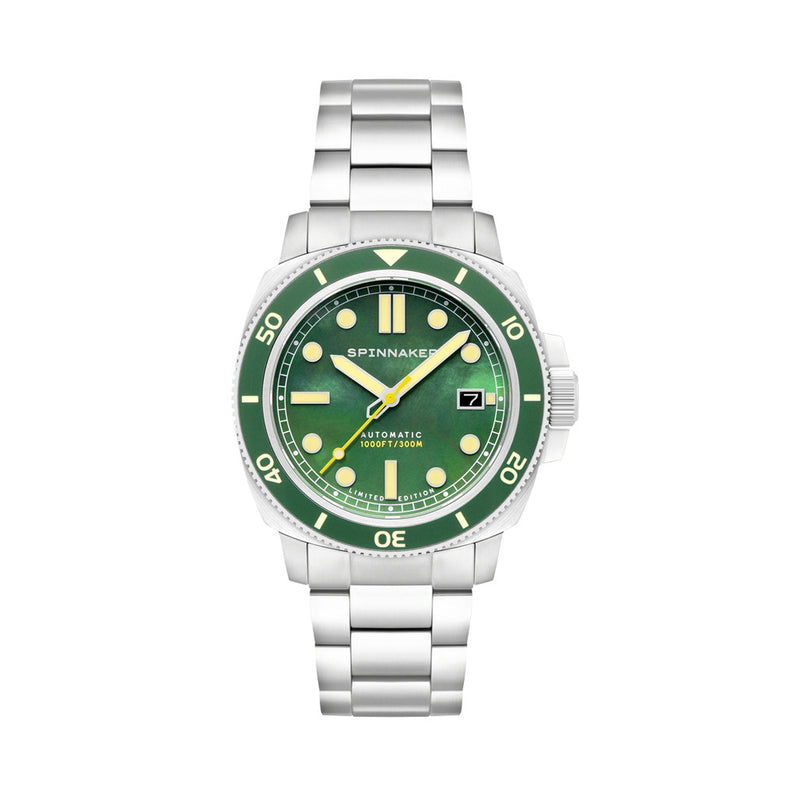 Spinnaker Hull Emerald Pearl Limited Edition Dive Watch #SP-5106-33