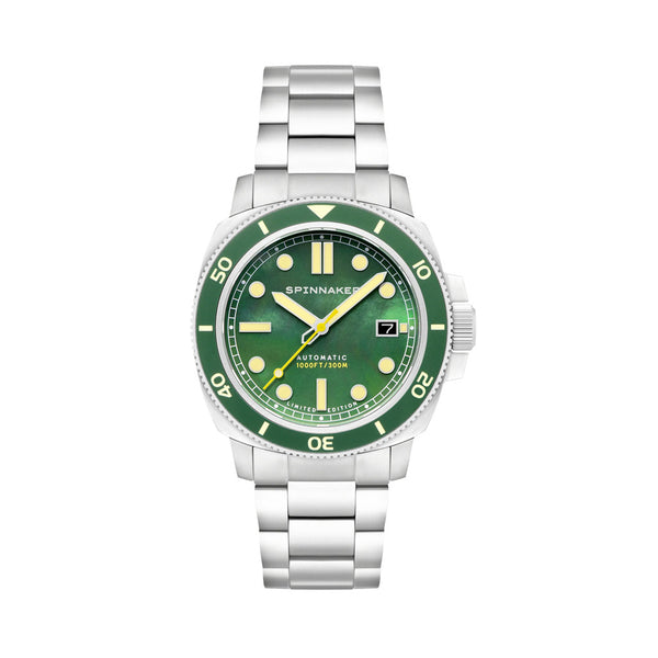 Spinnaker Hull Emerald Pearl Limited Edition Dive Watch #SP-5106-33