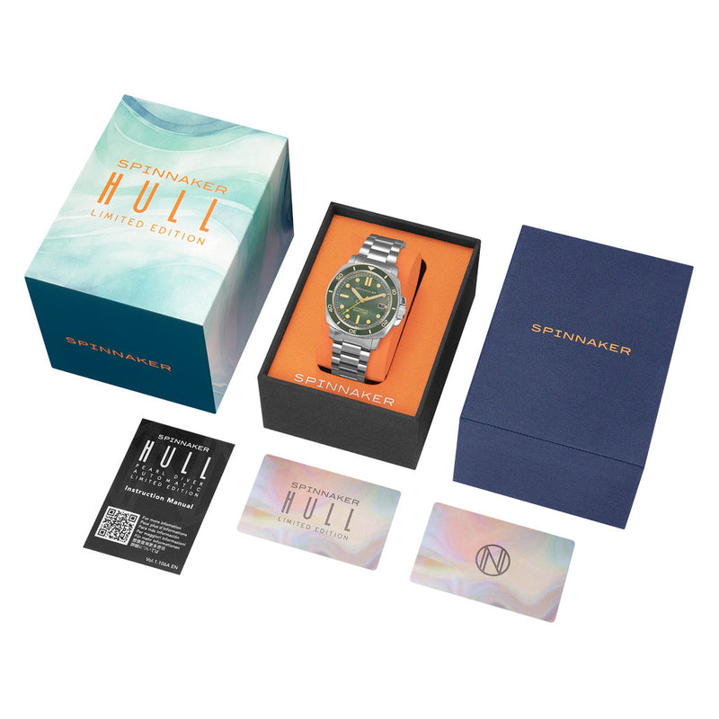 Spinnaker Hull Emerald Pearl Limited Edition Dive Watch #SP-5106-33