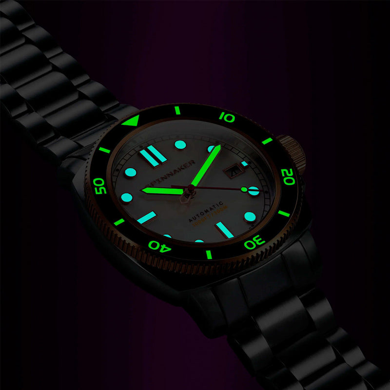 Spinnaker Hull Frost Pearl Limited Edition Dive Watch #SP-5106-55