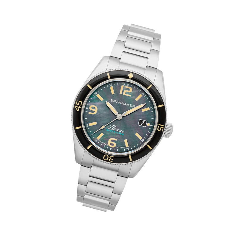 Spinnaker Fluess "Midnight Pearl" Limited Edition Automatic Diver #SP-5108-11 tilt