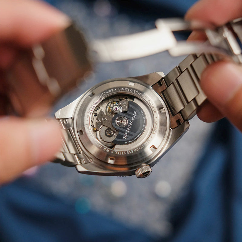 Spinnaker Fluess "Midnight Pearl" Limited Edition Automatic Diver #SP-5108-11 back