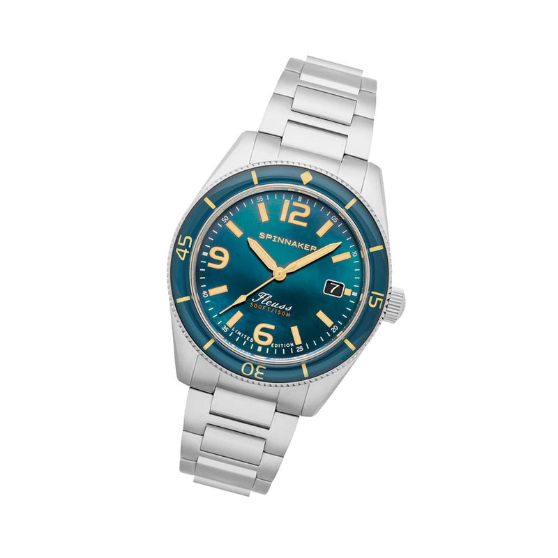 Spinnaker Fluess "Marine Pearl" Limited Edition Automatic Diver #SP-5108-22 tilt