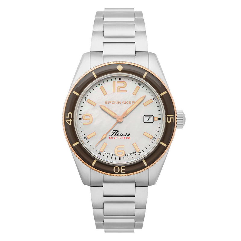 Spinnaker Fluess "White Pearl" Limited Edition Automatic Diver #SP-5108-33 zoom