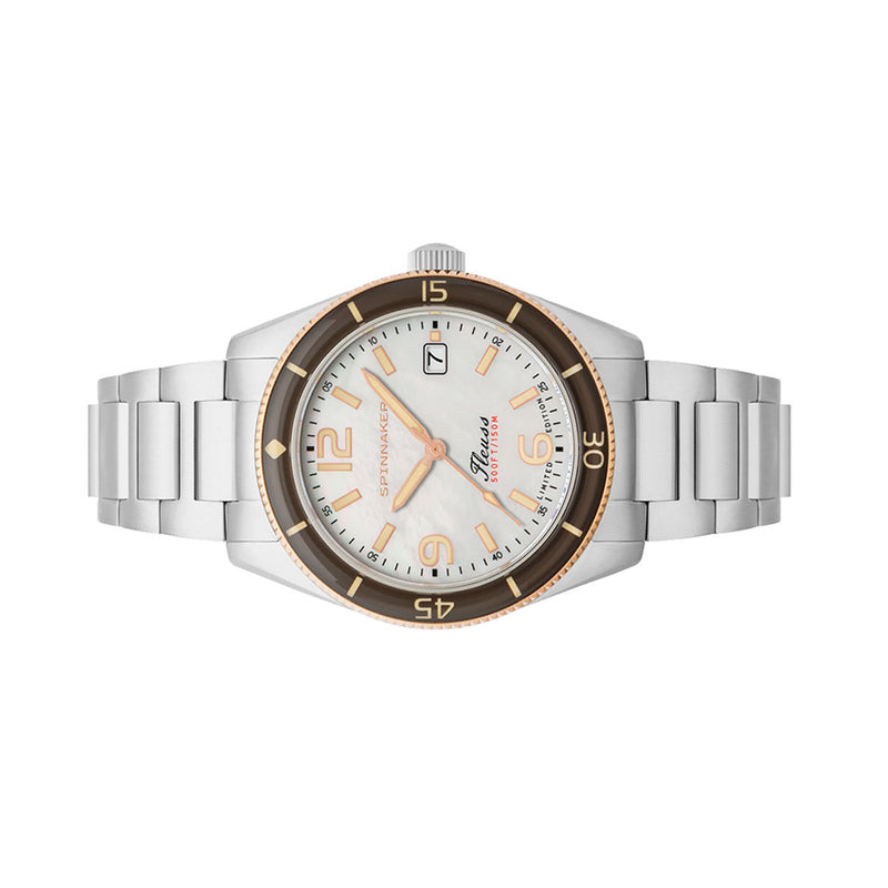 Spinnaker Fluess "White Pearl" Limited Edition Automatic Diver #SP-5108-33 side