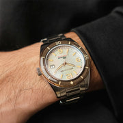 Spinnaker Fluess "White Pearl" Limited Edition Automatic Diver #SP-5108-33 wrist
