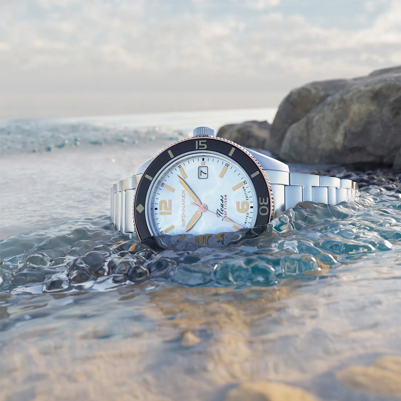 Spinnaker Fluess "White Pearl" Limited Edition Automatic Diver #SP-5108-33 lifestyle