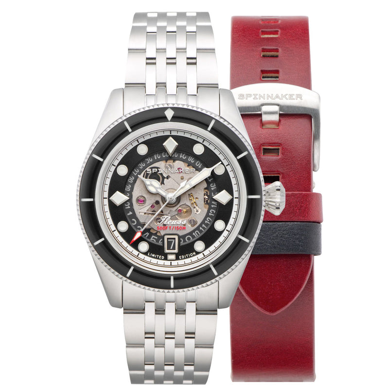 Spinnaker Fleuss Automatic Marlborough Ltd Edition with Storm Black Dial #SP-5116-11 extra strap