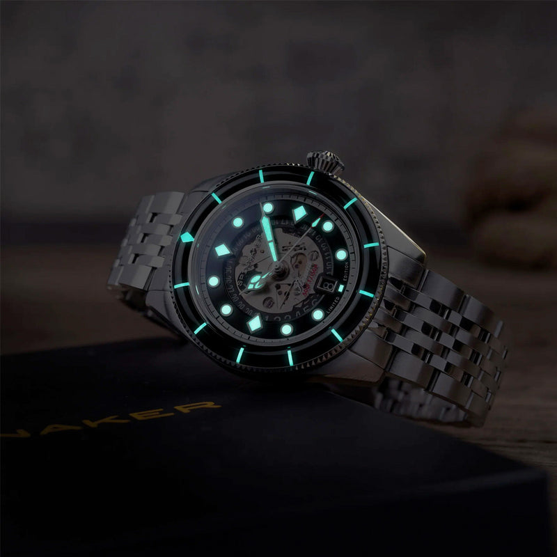 Spinnaker Fleuss Automatic Marlborough Ltd Edition with Storm Black Dial #SP-5116-11 lume