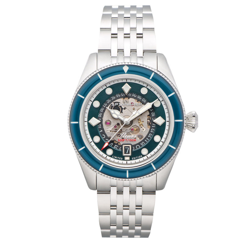 Spinnaker Fleuss Automatic Marlborough Ltd Edition with Teal Dial #SP-5116-22 zoom