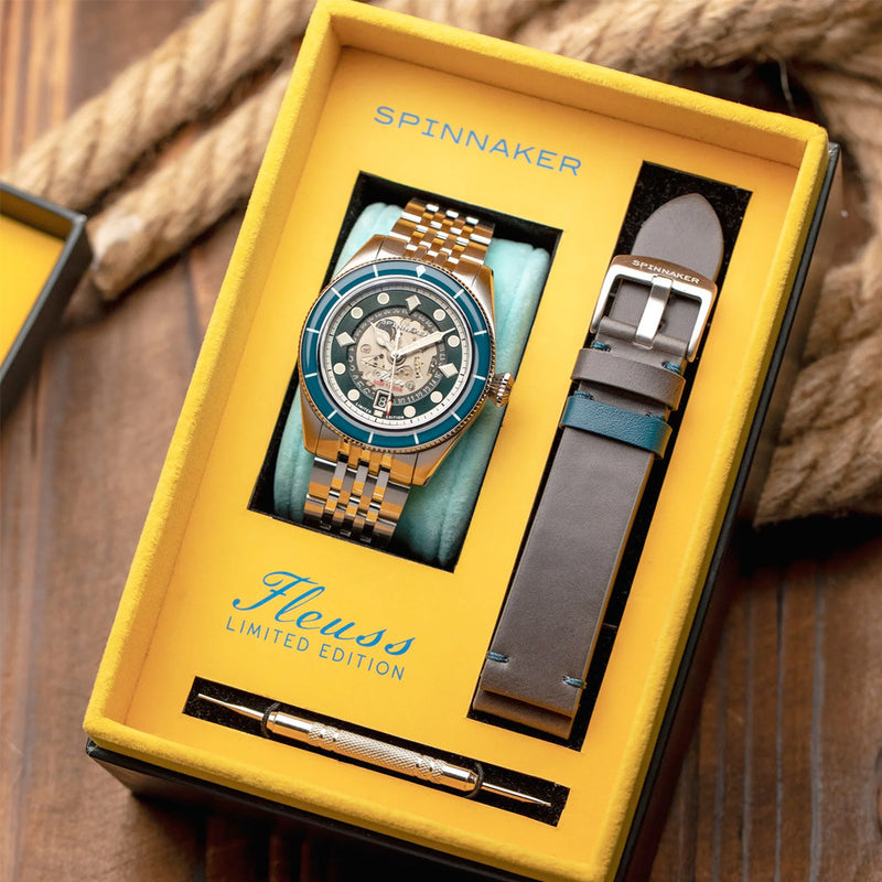 Spinnaker Fleuss Automatic Marlborough Ltd Edition with Teal Dial #SP-5116-22 box