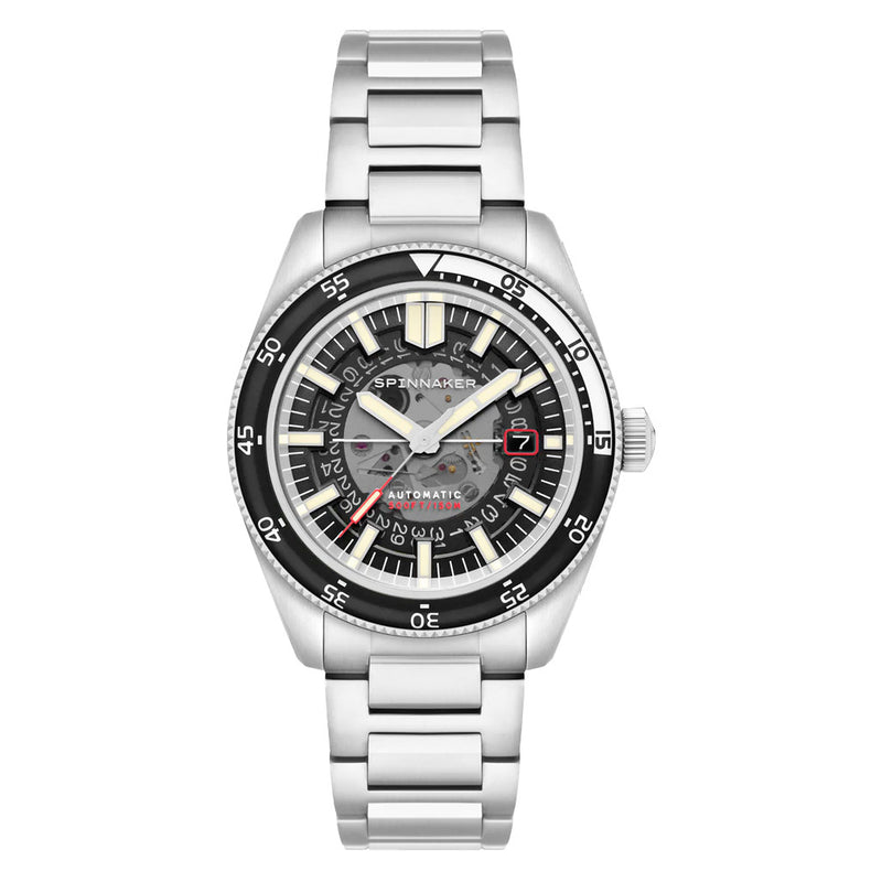 Spinnaker Fleuss Automatic Severn Black Skeleton Dial #SP-5118-11