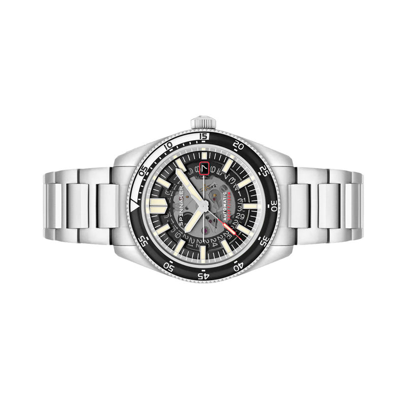 Spinnaker Fleuss Automatic Severn Black Skeleton Dial #SP-5118-11