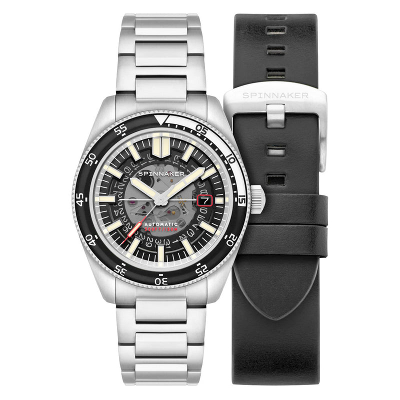 Spinnaker Fleuss Automatic Severn Black Skeleton Dial #SP-5118-11