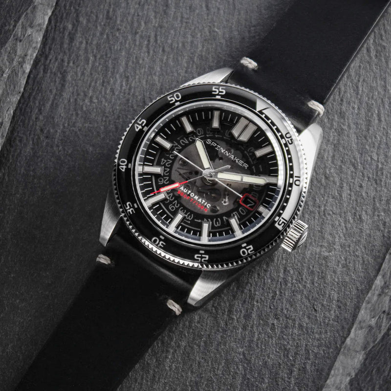 Spinnaker Fleuss Automatic Severn Black Skeleton Dial #SP-5118-11