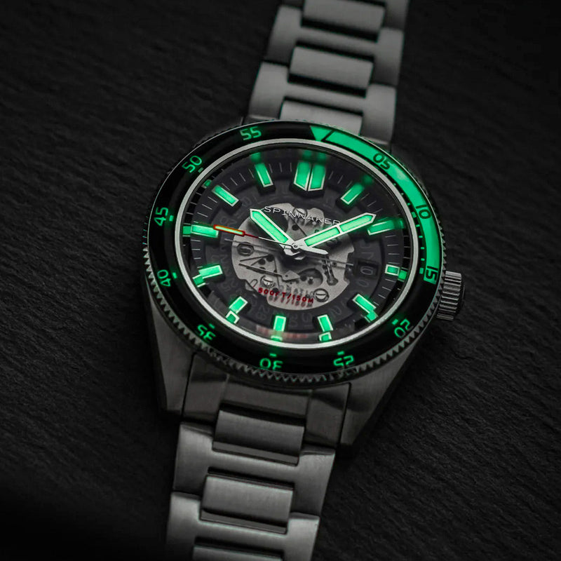 Spinnaker Fleuss Automatic Severn Black Skeleton Dial #SP-5118-11