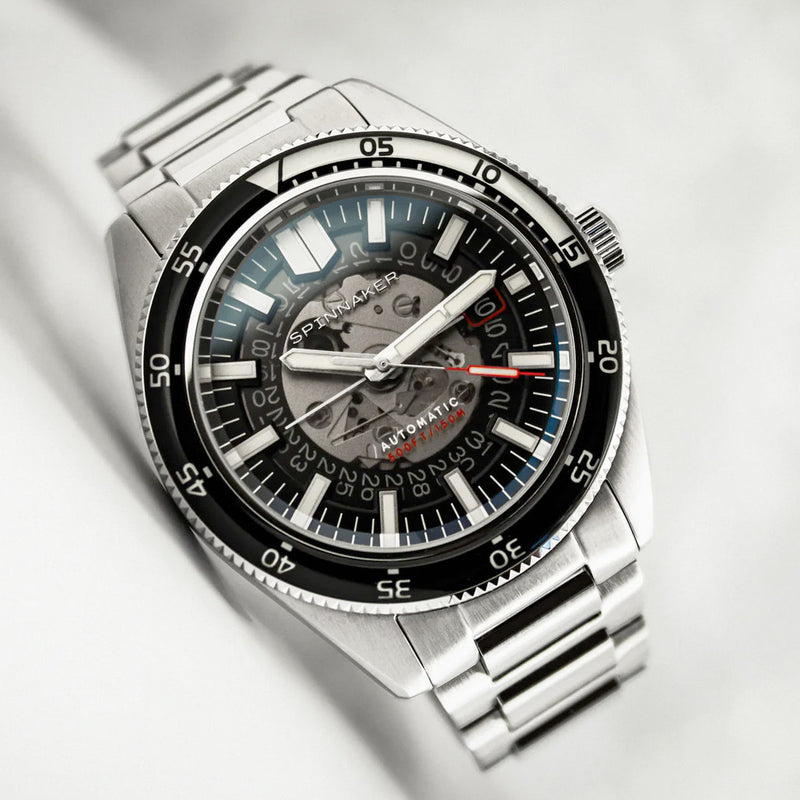 Spinnaker Fleuss Automatic Severn Black Skeleton Dial #SP-5118-11