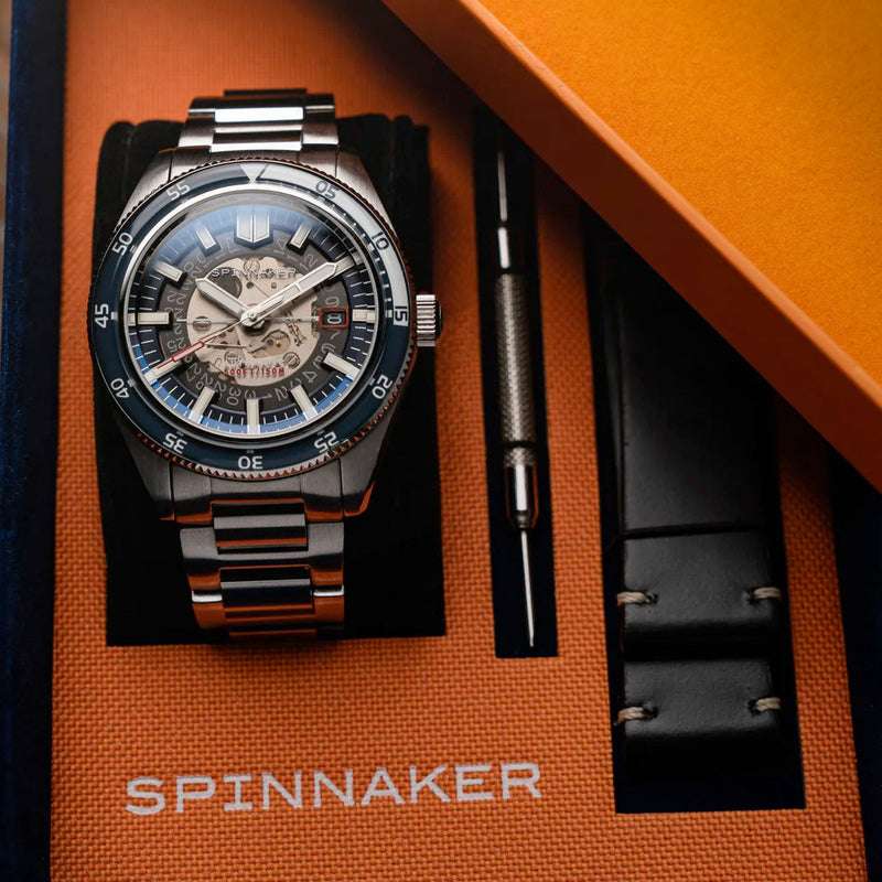 Spinnaker Fleuss Automatic Severn Blue Skeleton Dial #SP-5118-22