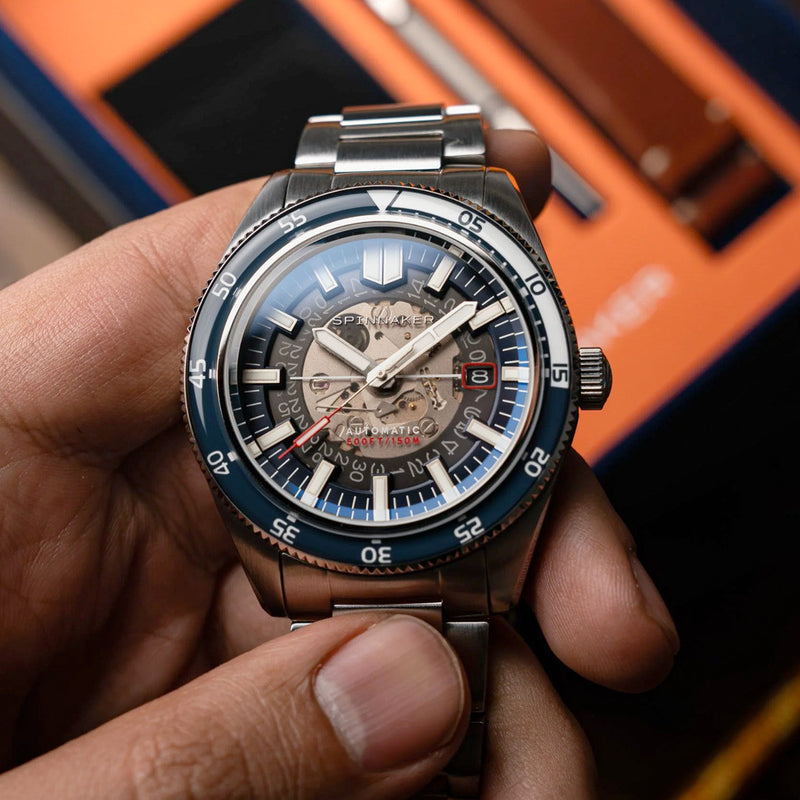 Spinnaker Fleuss Automatic Severn Blue Skeleton Dial #SP-5118-22