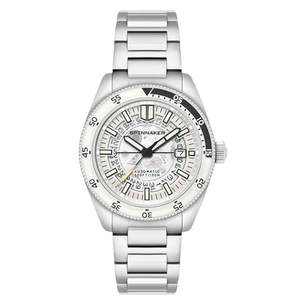 Spinnaker Fleuss Automatic Severn White Skeleton Dial #SP-5118-33