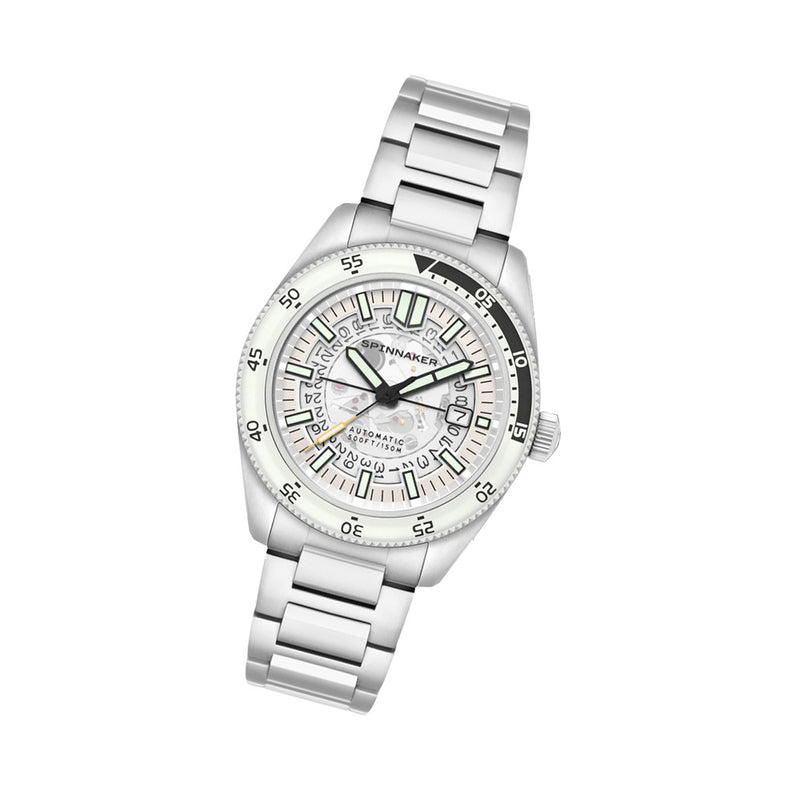 Spinnaker Fleuss Automatic Severn White Skeleton Dial #SP-5118-33