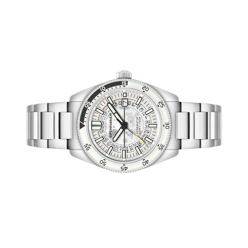 Spinnaker Fleuss Automatic Severn White Skeleton Dial #SP-5118-33