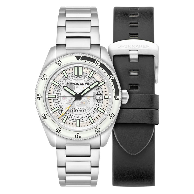 Spinnaker Fleuss Automatic Severn White Skeleton Dial #SP-5118-33