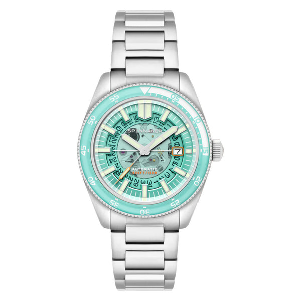 Spinnaker Fleuss Automatic Severn Turquoise Skeleton Dial #SP-5118-44