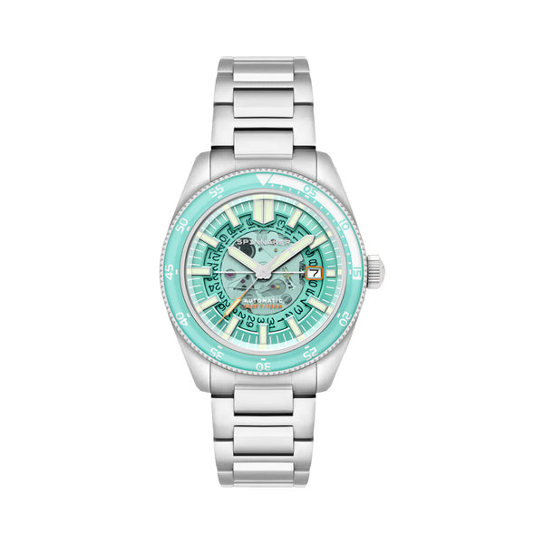 Spinnaker Fleuss Automatic Severn Turquoise Skeleton Dial #SP-5118-44