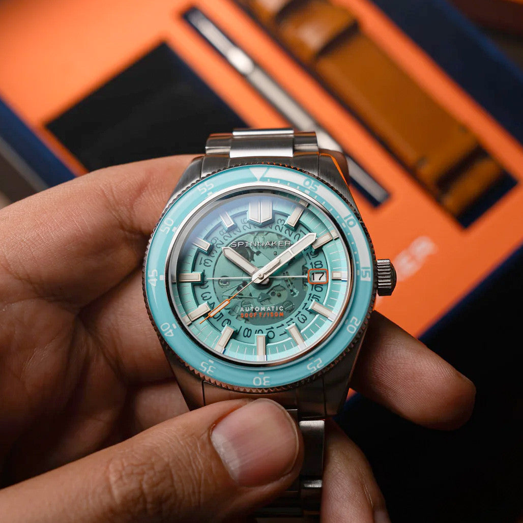 ベルカント・エミル・ホフマン・ジュニア　マンドラ Spinnaker Fleuss Automatic Severn Turquoise Skeleton Dial #SP-5118