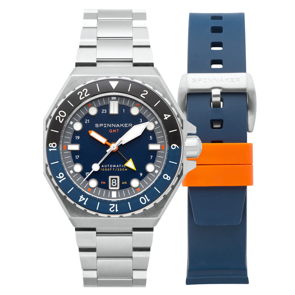 SPINNAKER スピニカー デュマ GMT 自動巻き SP-5119-22 Spinnaker Dumas GMT Navy Black Automatic Dive Watch #SP-5119-22
