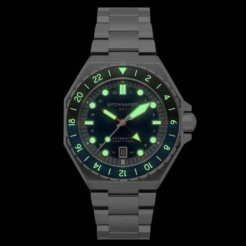 Spinnaker Dumas GMT Navy Black Automatic Dive Watch #SP-5119-22