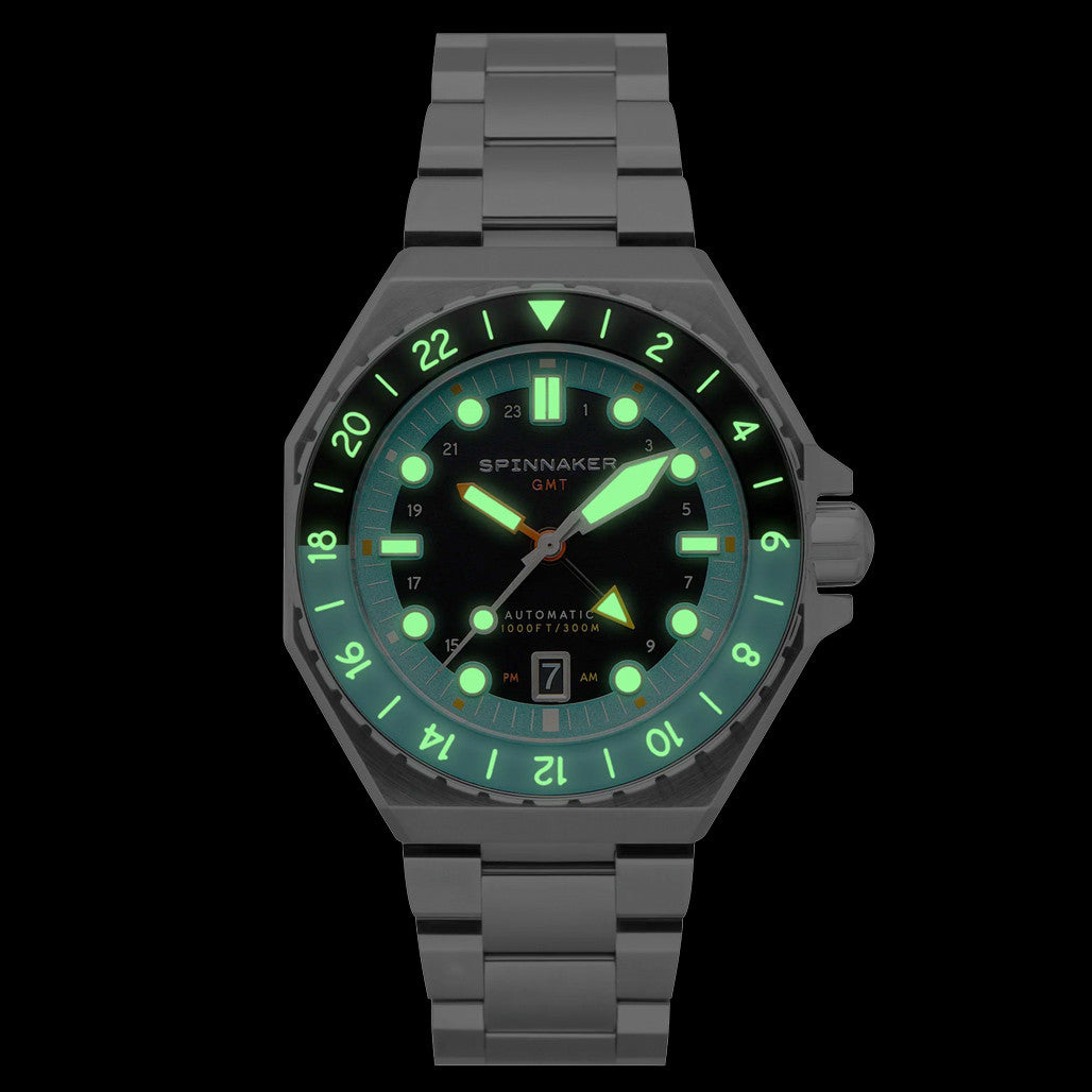 Spinnaker Dumas GMT Dark Turquoise Automatic Dive Watch #SP-5119
