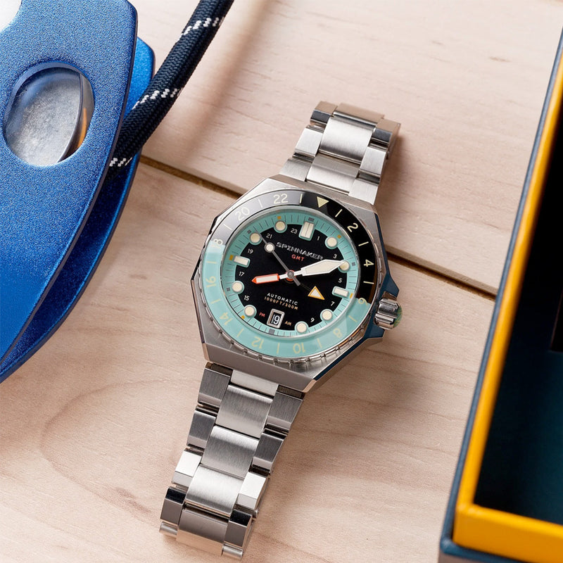 Spinnaker Dumas GMT Dark Turquoise Automatic Dive Watch #SP-5119-33