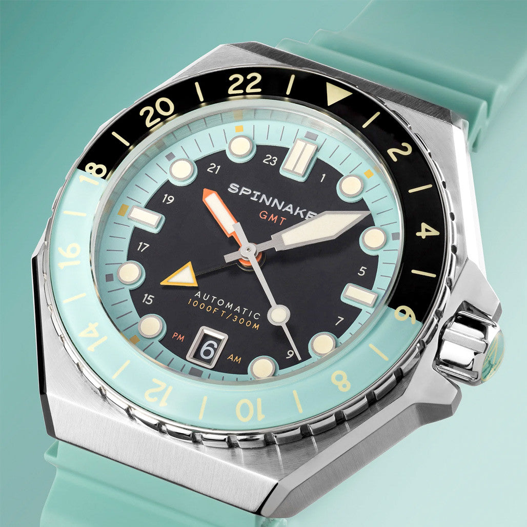 SPINNAKER スピニカー SP-5119-33 Spinnaker Dumas GMT Dark Turquoise Automatic Dive Watch #SP-5119