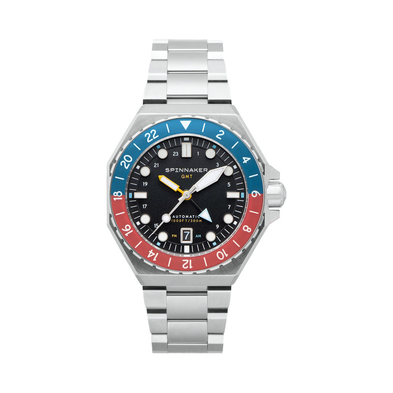Spinnaker Dumas GMT Cobalt Crimson Automatic Dive Watch #SP-5119-44