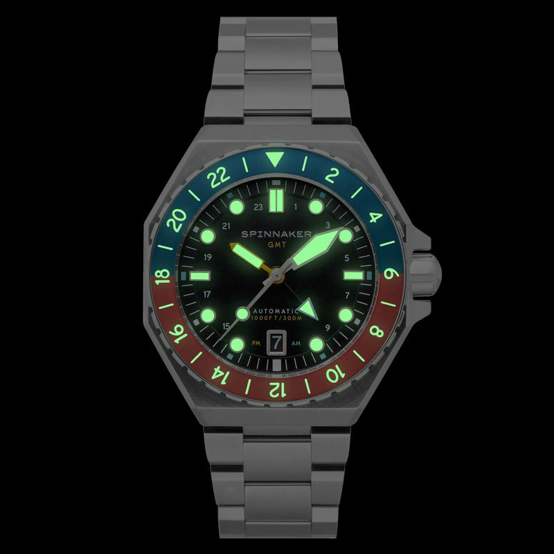 Spinnaker Dumas GMT Cobalt Crimson Automatic Dive Watch #SP-5119-44