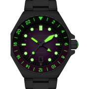Spinnaker Dumas GMT Automatic Watch with Cadmium Violet Dial #SP-5119-66