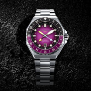 Spinnaker Dumas GMT Automatic Watch with Cadmium Violet Dial #SP-5119-66