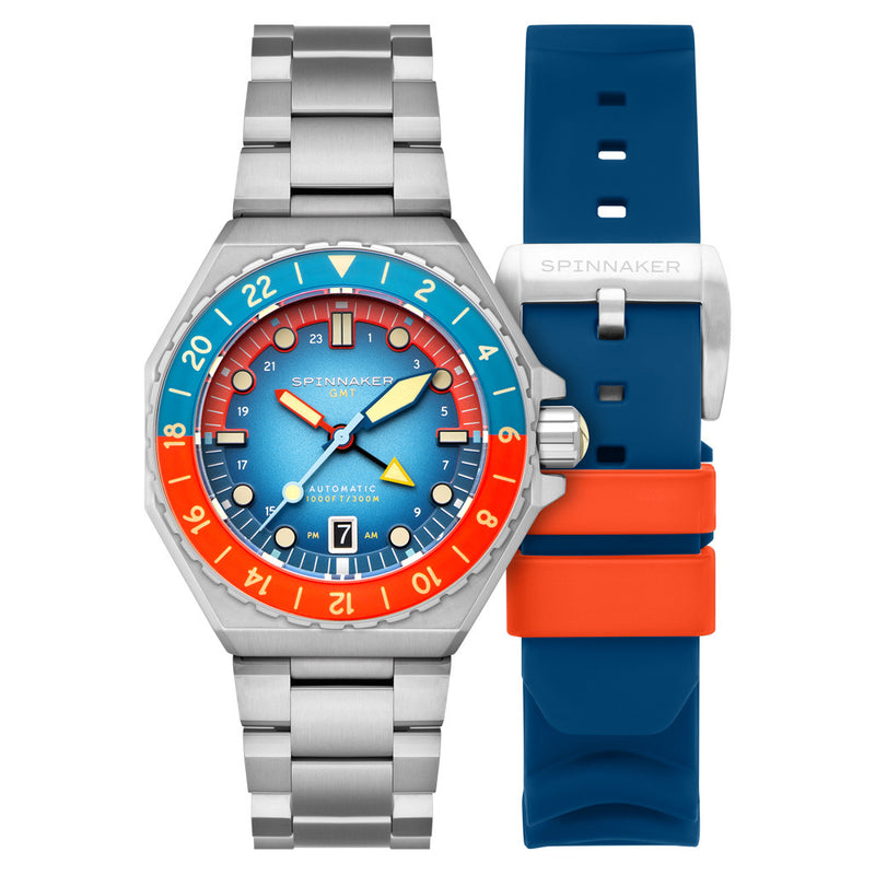 Spinnaker Dumas GMT Automatic Watch with Red Blue Dial #SP-5119-77
