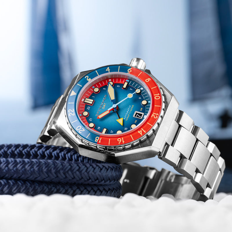 Spinnaker Dumas GMT Automatic Watch with Red Blue Dial #SP-5119-77