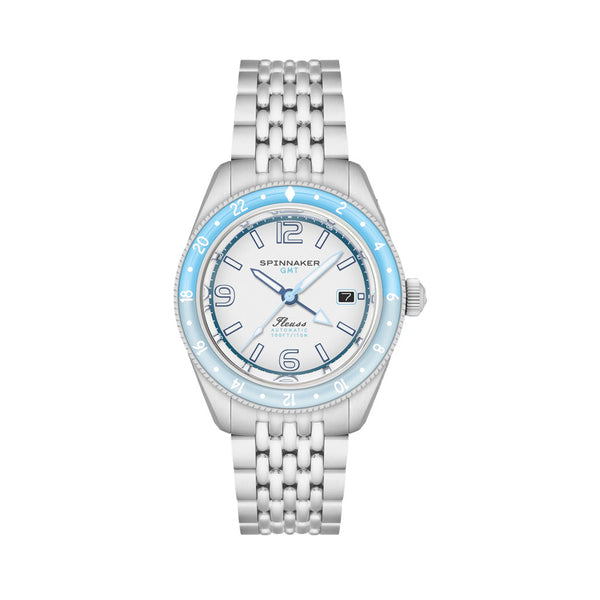 Spinnaker Fleuss GMT Automatic Watch with Moon White Dial #SP-5120-22