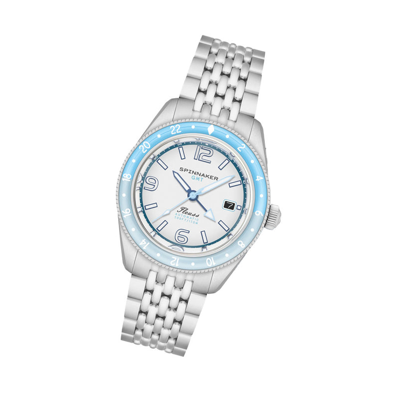 Spinnaker Fleuss GMT Automatic Watch with Moon White Dial #SP-5120-22