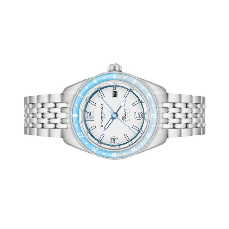 Spinnaker Fleuss GMT Automatic Watch with Moon White Dial #SP-5120-22